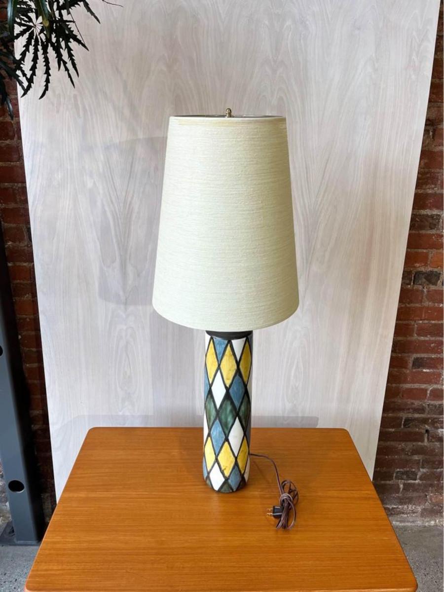 Mid-20th Century 1960’s Ceramic Hand Painted Table Lamp by Lotte & Gunnar Bostland For Sale