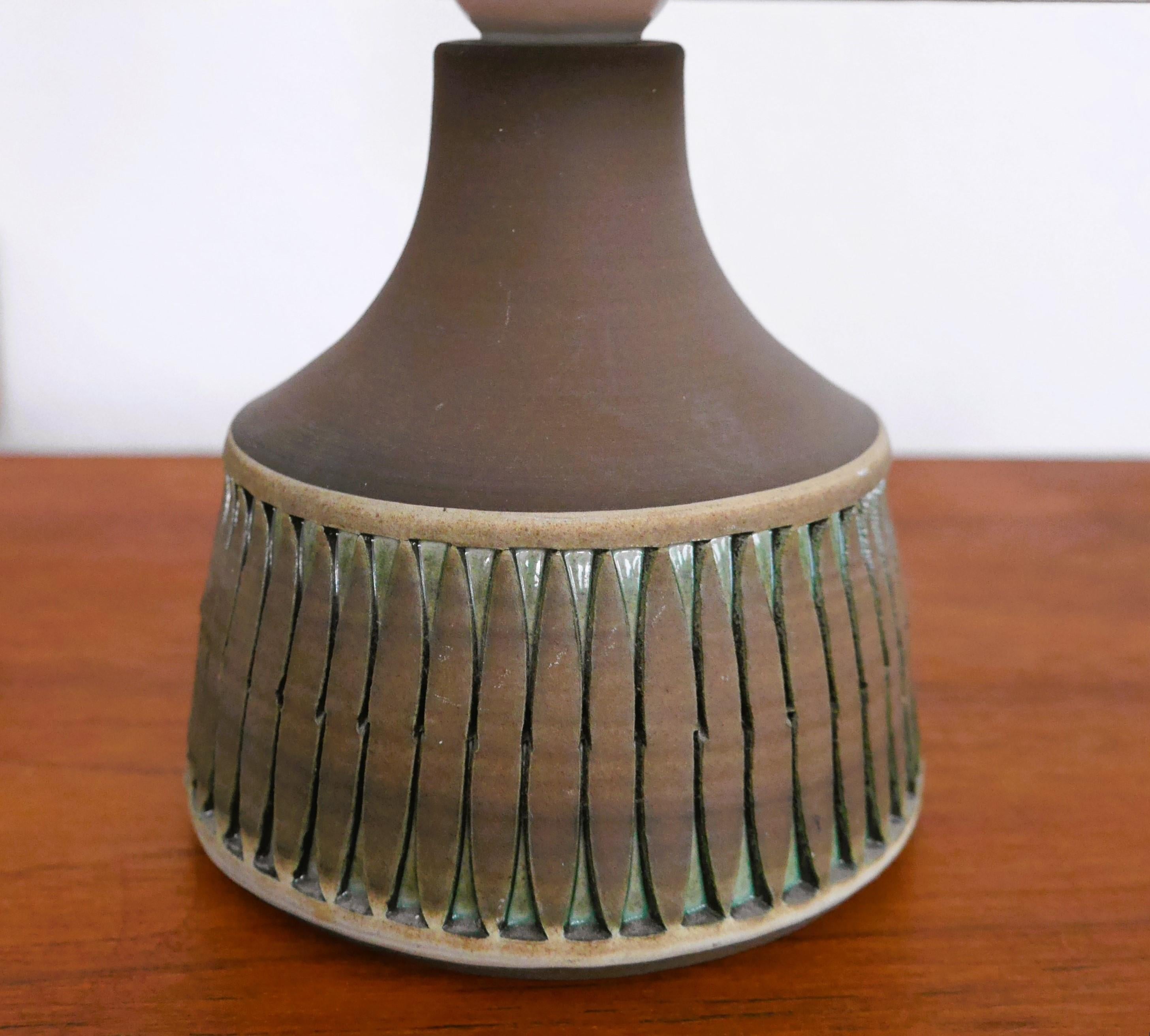 1960s, Ceramic Lamp Base Handmade by Anagrius for Alingsås, Sweden In Good Condition In Skarpnäck, SE