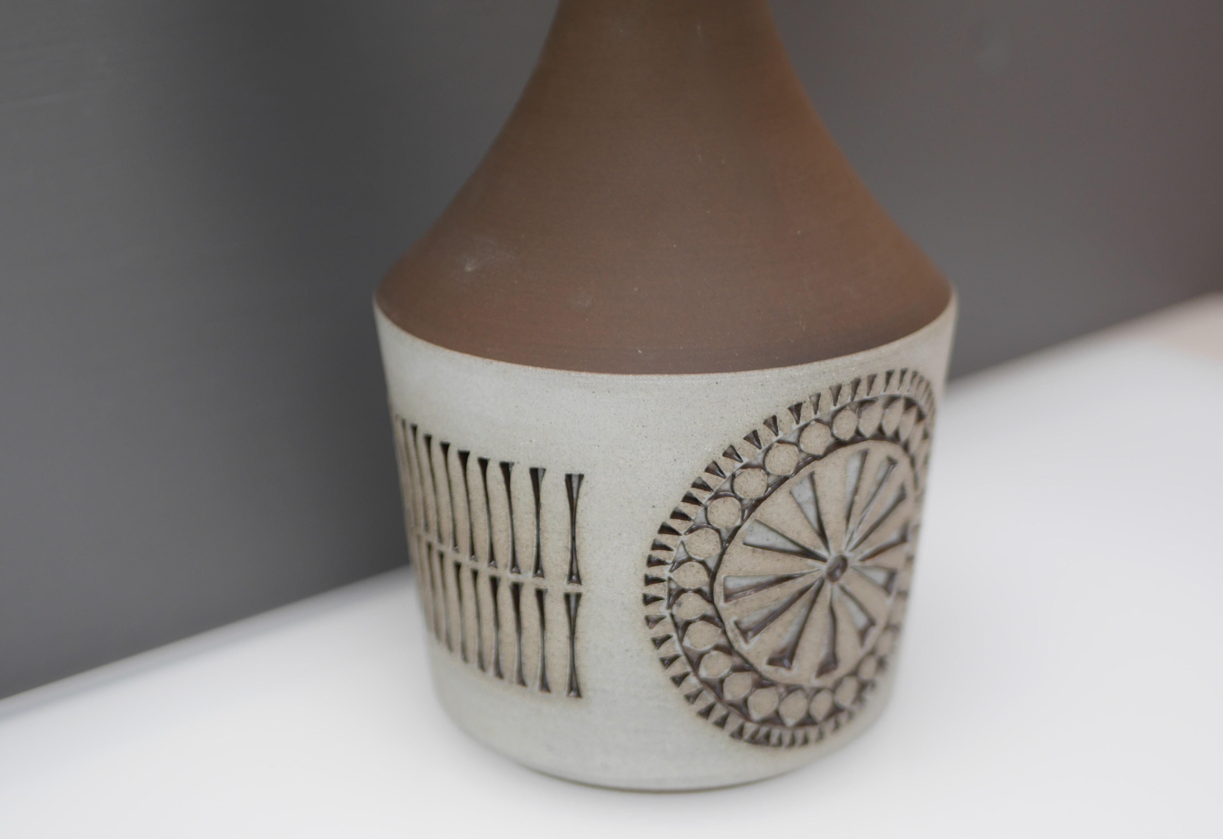 1960s, Ceramic Lamp Base Handmade from Alingsås keramik, Sweden In Good Condition In Skarpnäck, SE