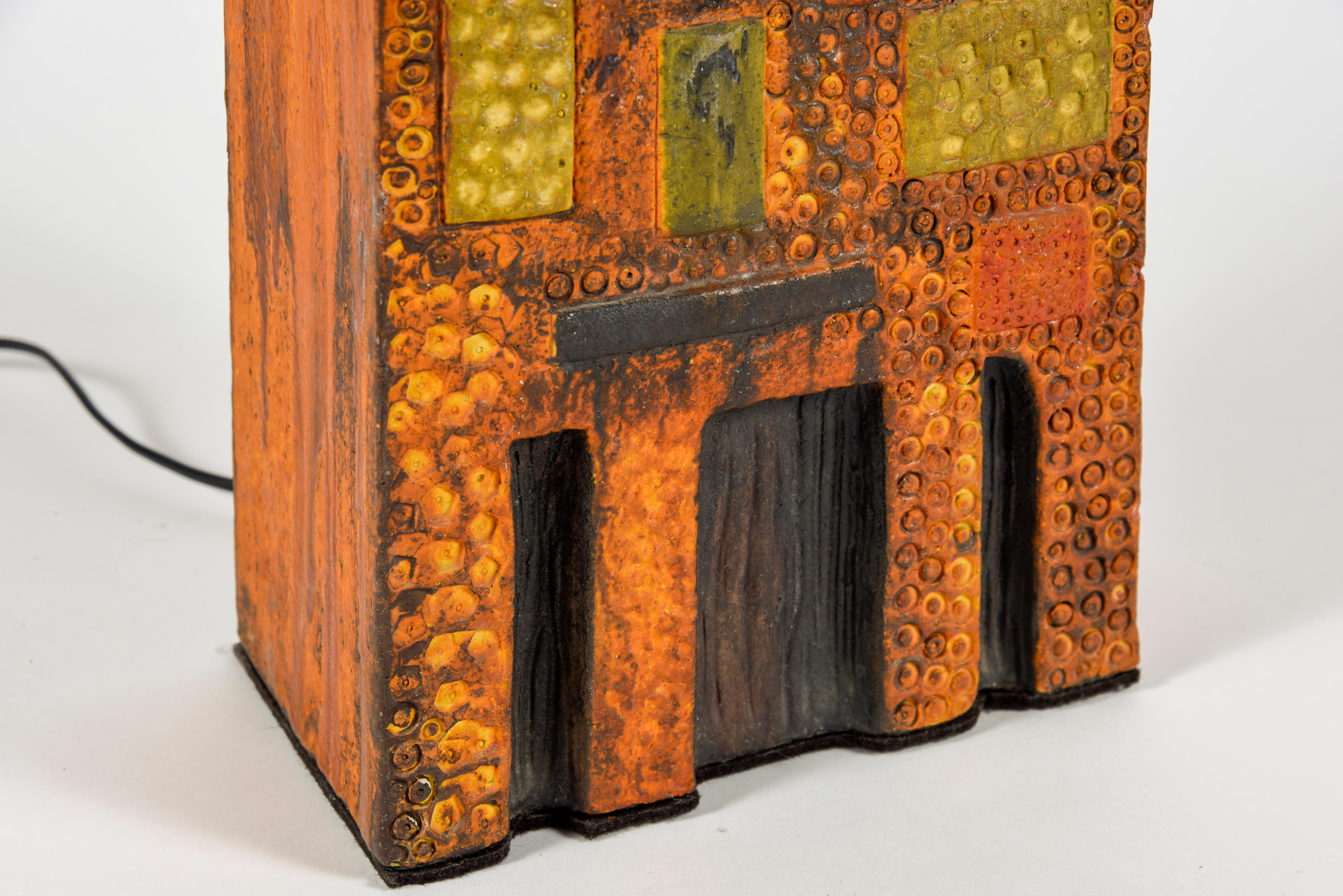 1960s Ceramic Lamp in the Style of Roger Capron In Good Condition In Bois-Colombes, FR