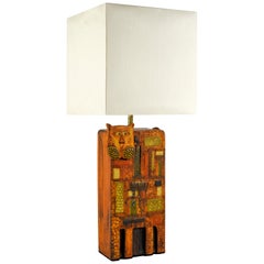 Lampe en céramique des années 1960 dans le style de Roger Capron