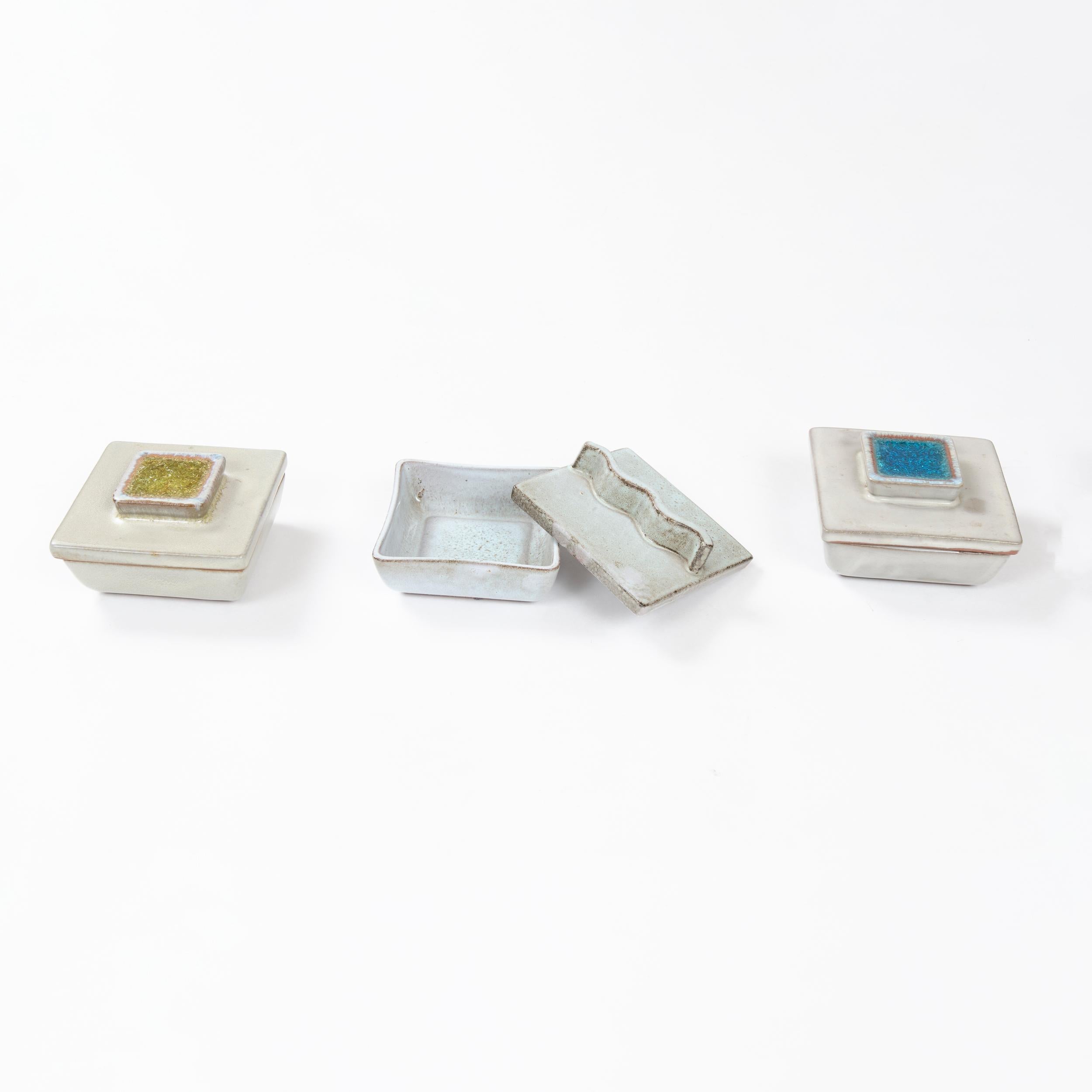 Mid-Century Modern 1960s Ceramic Lidded Box Set by Lee Rosen for Design Technics