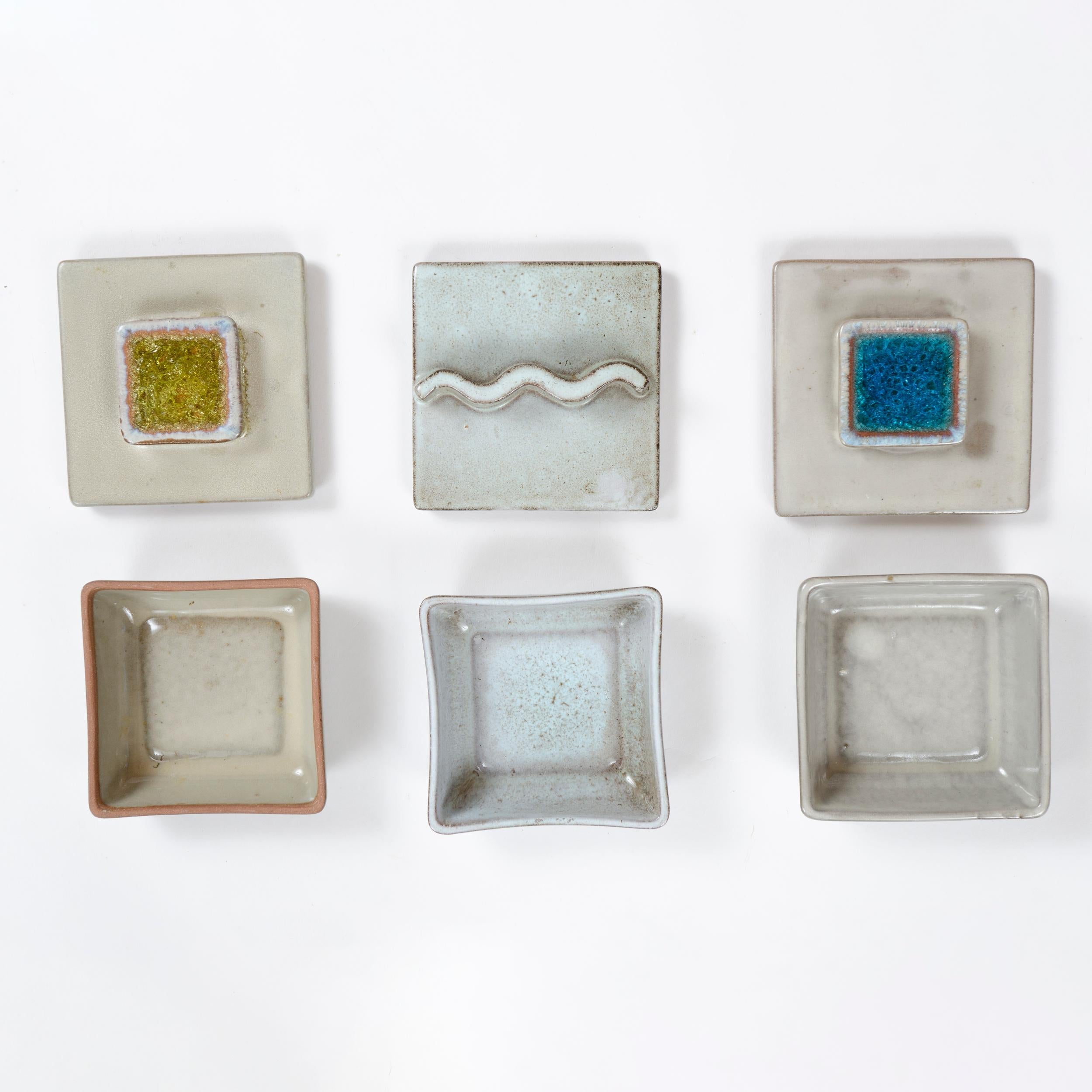 Glazed 1960s Ceramic Lidded Box Set by Lee Rosen for Design Technics