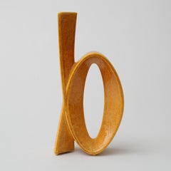 1960s ceramic mustard wave vase by Roberto Rigon for Bertoncello (Italy)