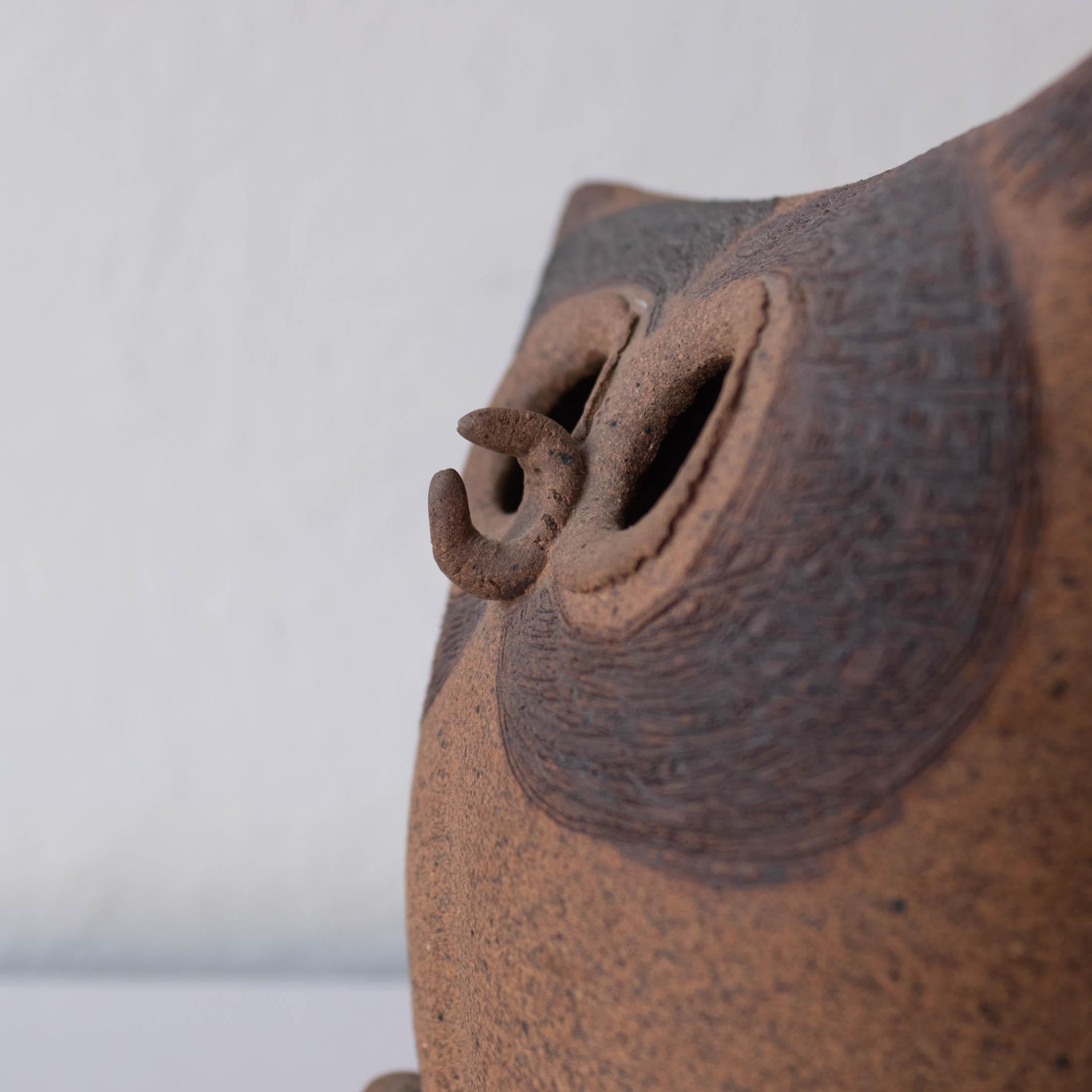 Mid-20th Century 1960s Ceramic Owl Sculpture Lantern