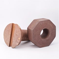 1960s Ceramic Pop-Art Nut Bolt Table Shelf Decor Sculptures Mid-Century