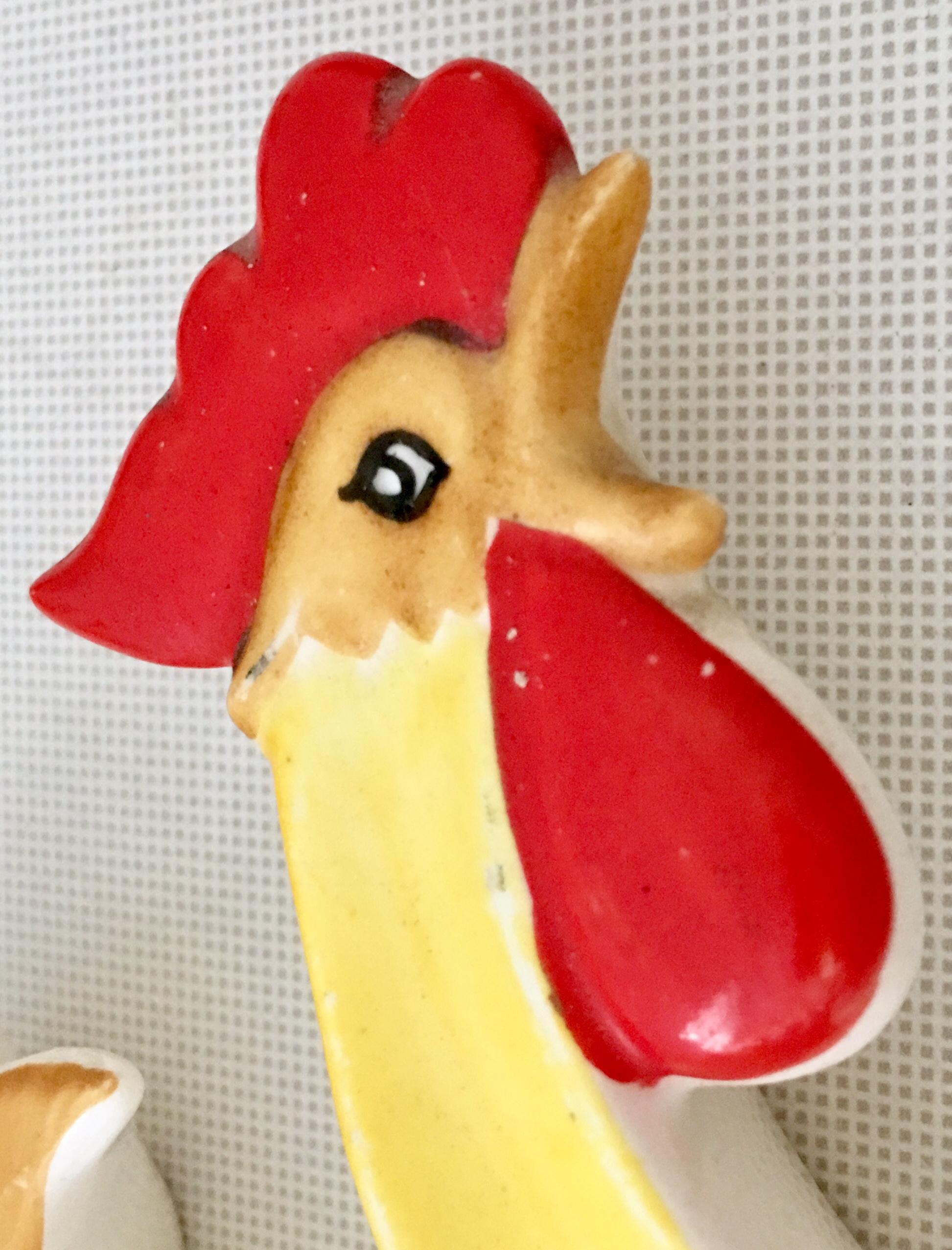 20th Century 1960s Ceramic 'Red Rooster Coq Rougue' S/14 by, Holt Howard