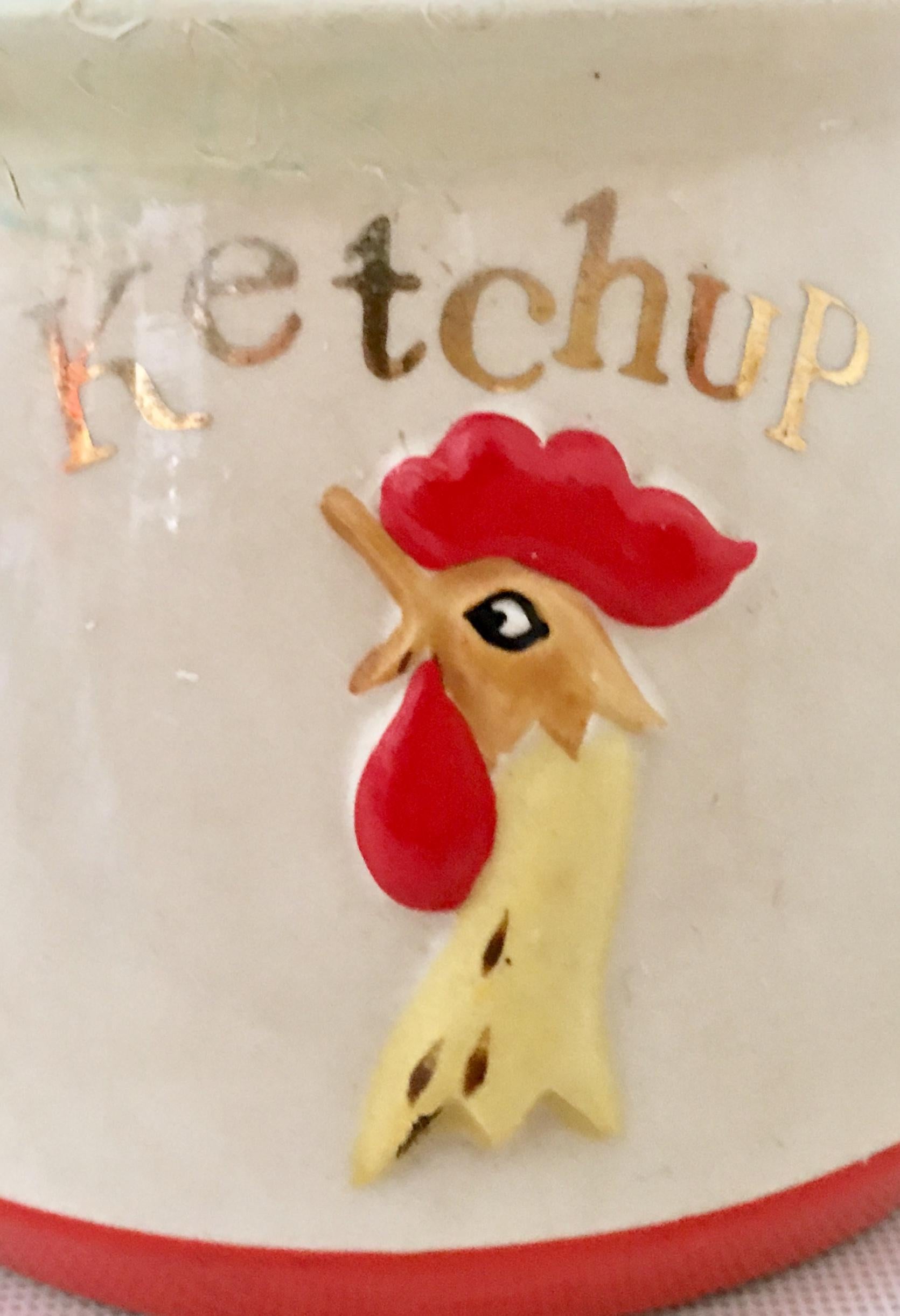 1960s Ceramic 'Red Rooster Coq Rougue' S/14 by, Holt Howard 1