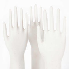 1960s Ceramic Rubber Glove Hand Moulds, Singles 'Blue Base'