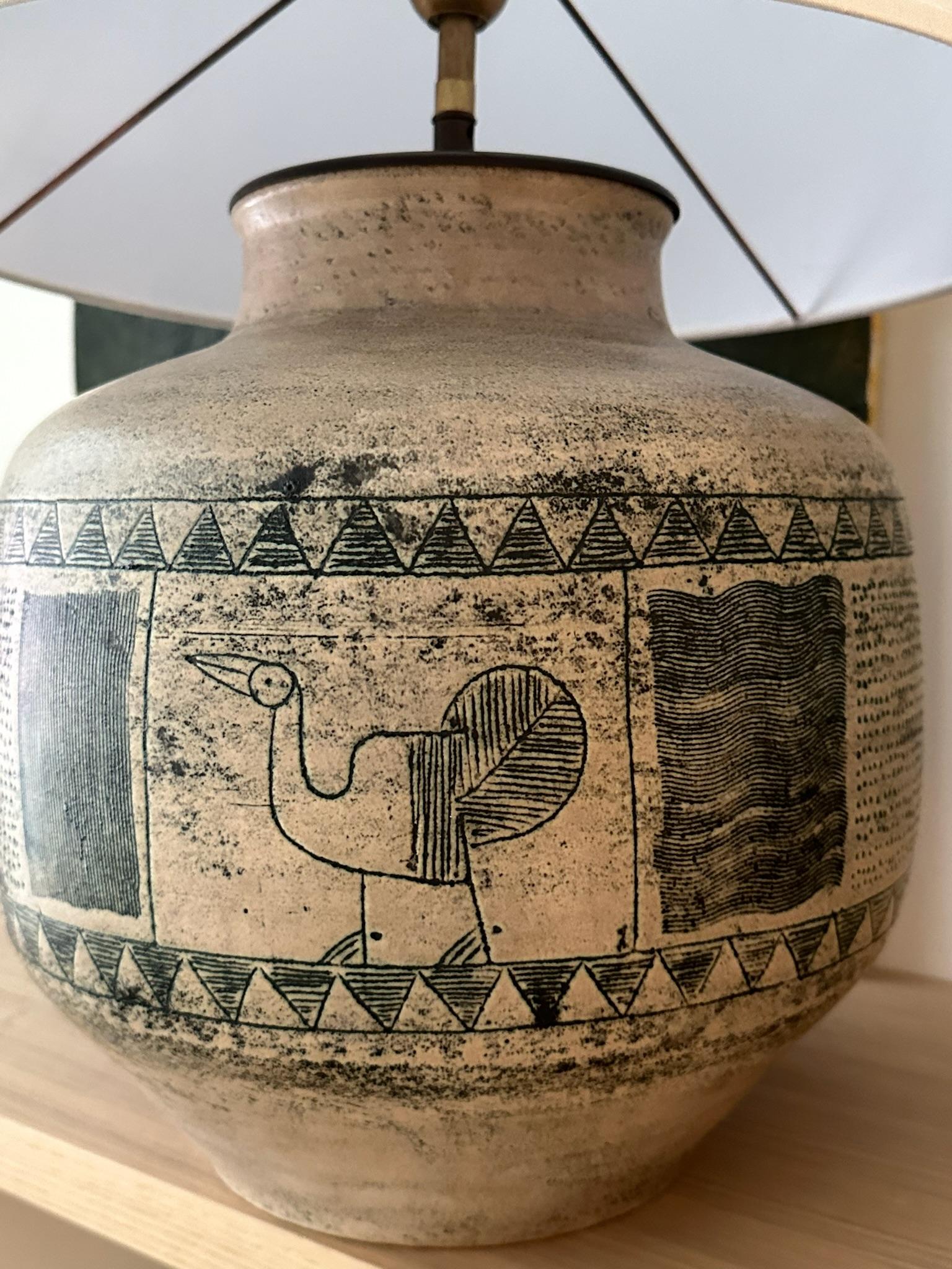 1960s Ceramic Table Lamp by Jacques Blin In Good Condition For Sale In New York, NY