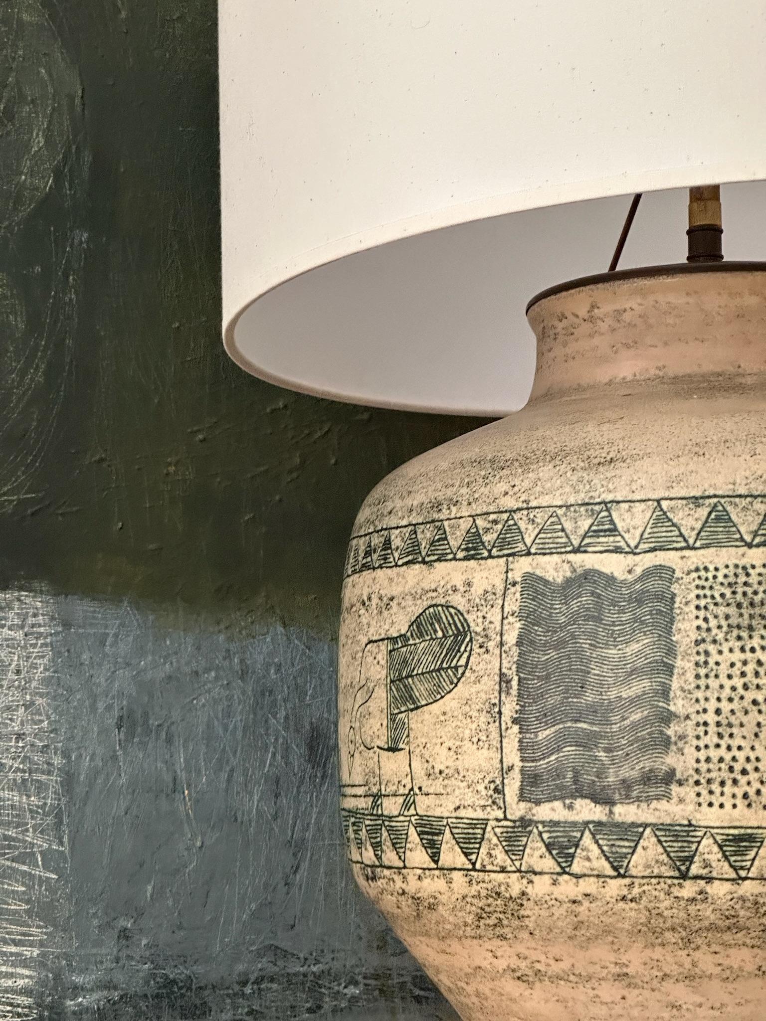 Mid-20th Century 1960s Ceramic Table Lamp by Jacques Blin For Sale
