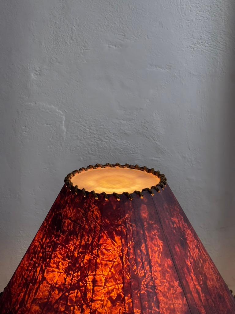 1960s Ceramic Table Lamp by Søholm with Vintage Decorated Paper Shade For Sale 5