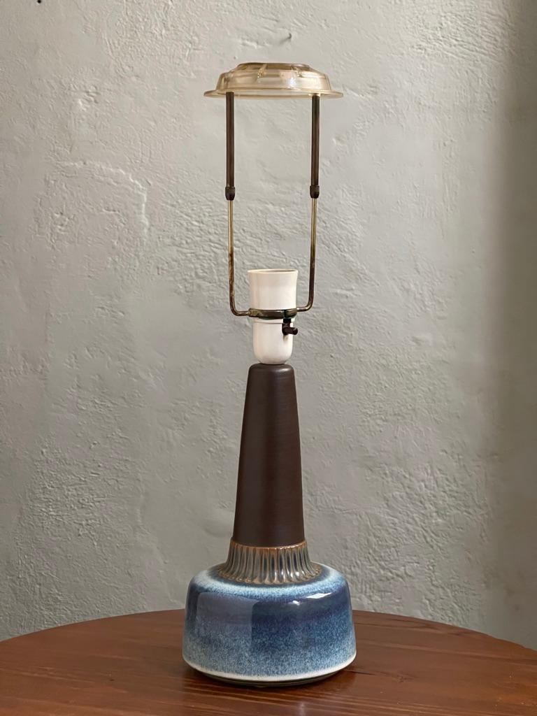 1960s Ceramic Table Lamp by Søholm with Vintage Decorated Paper Shade For Sale 2