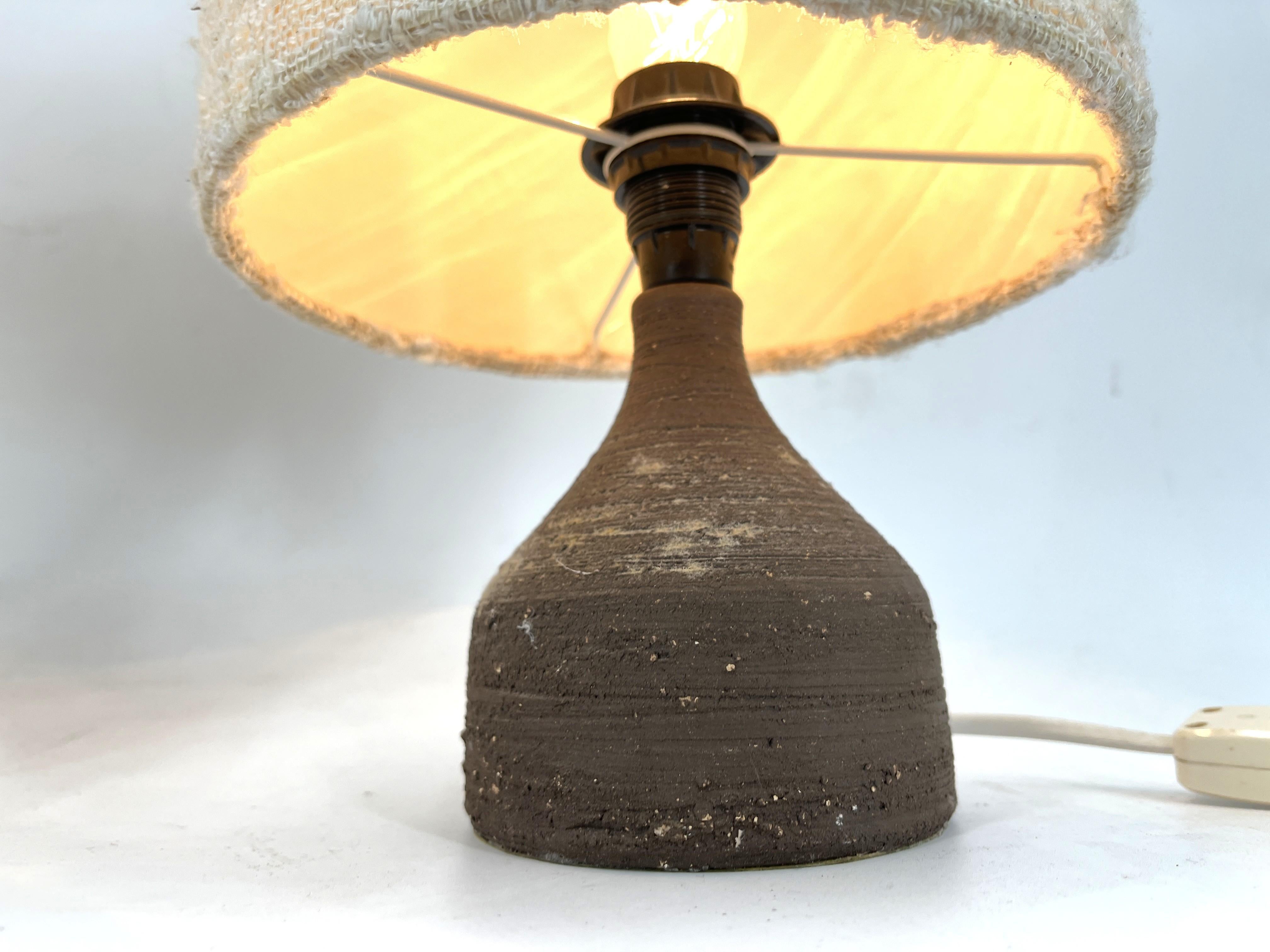 1960s Ceramic Table lamps With Original Fabric Shade From Krösselbach For Sale 1