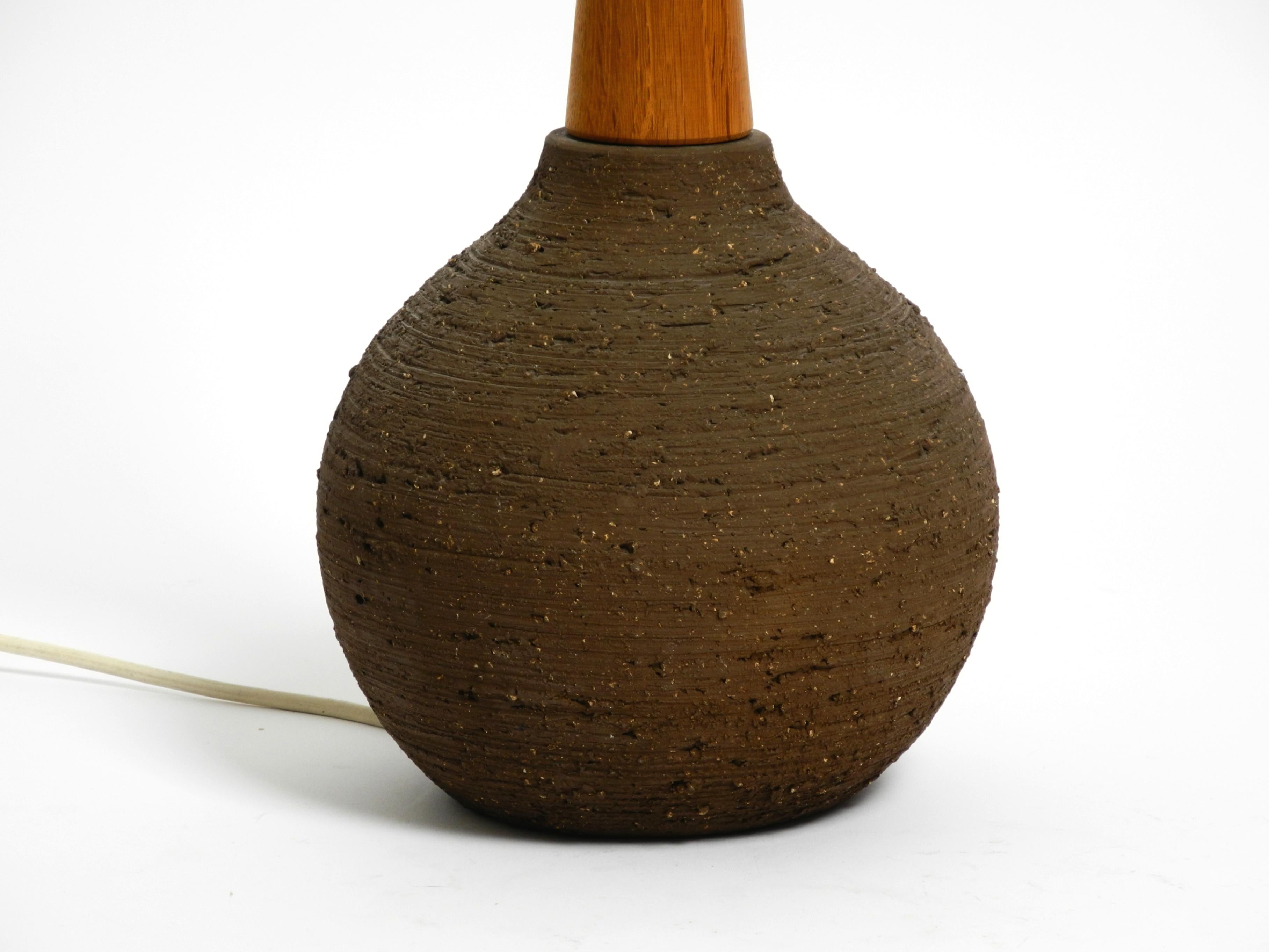 1960s ceramic table or floor lamp with original fabric shade from Krösselbach For Sale 5