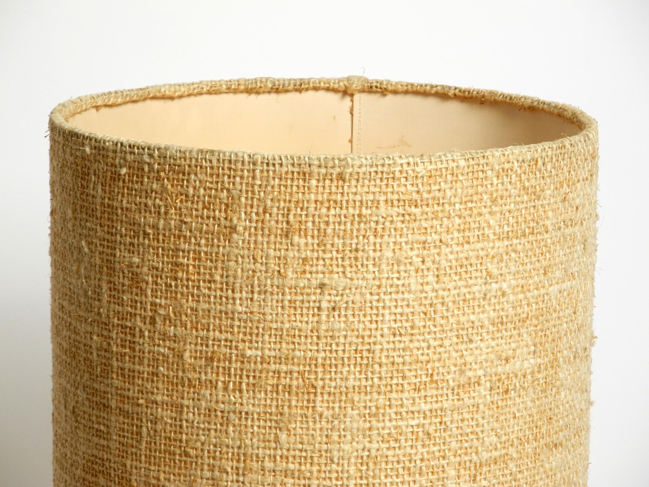 1960s ceramic table or floor lamp with original fabric shade from Krösselbach For Sale 8