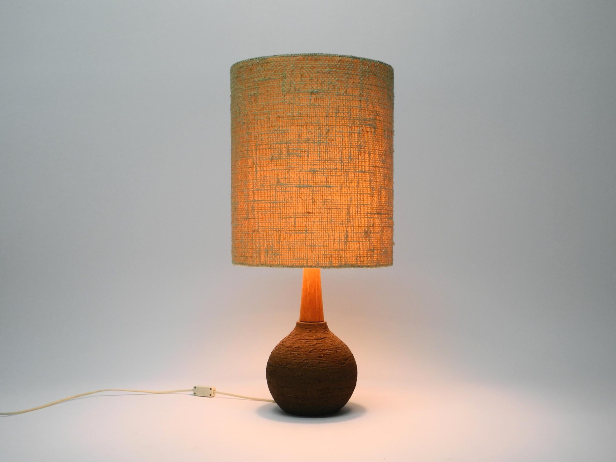 1960s ceramic table or floor lamp with original fabric shade from Krösselbach For Sale 10