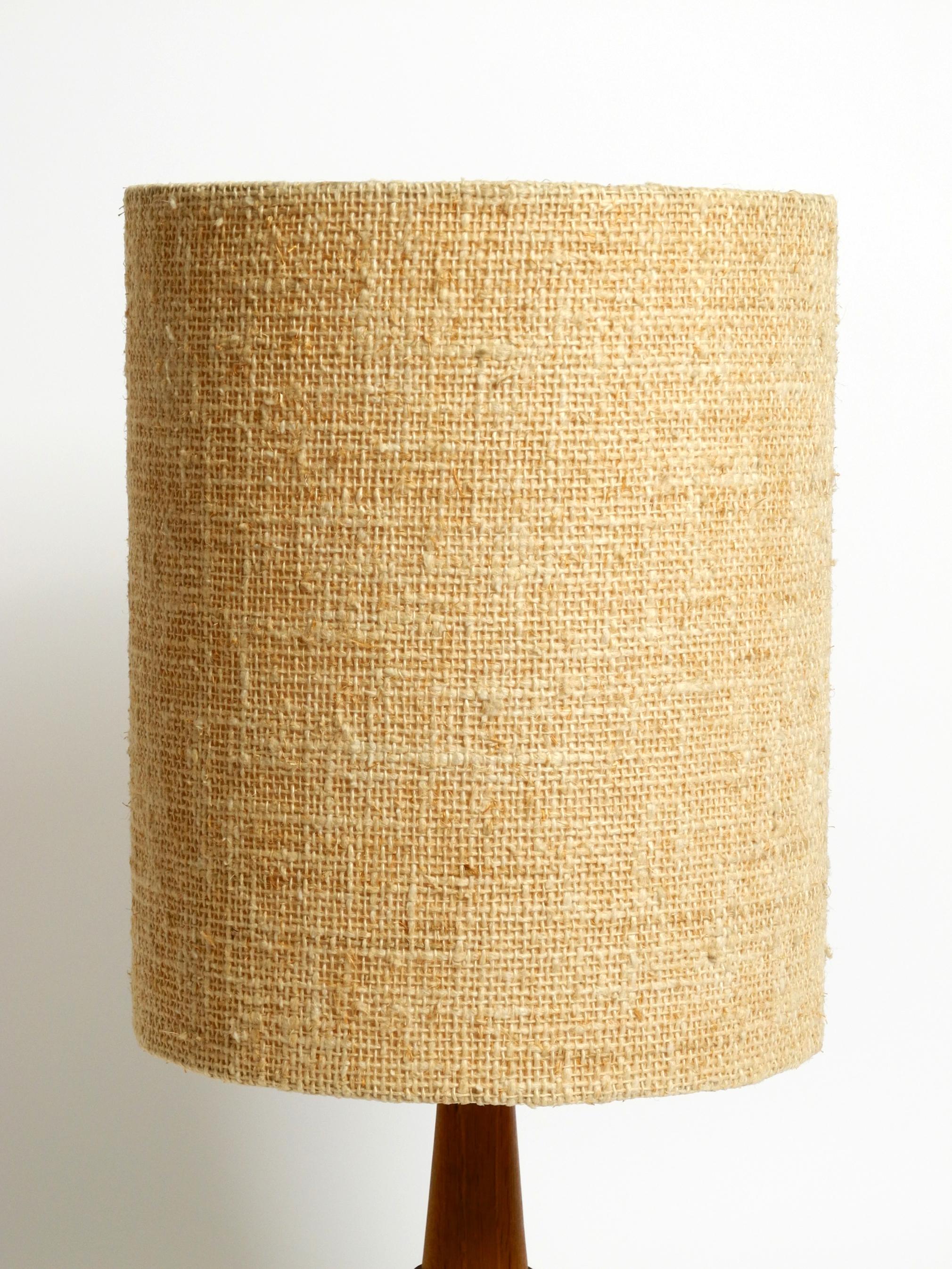 Mid-20th Century 1960s ceramic table or floor lamp with original fabric shade from Krösselbach For Sale