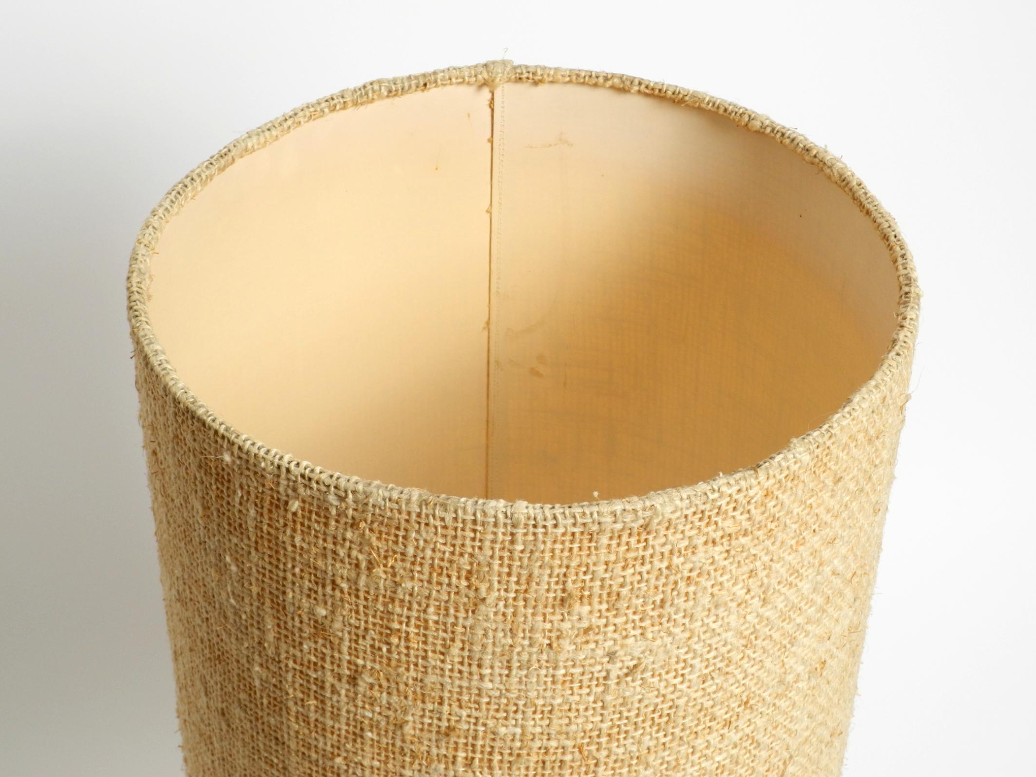 Ceramic 1960s ceramic table or floor lamp with original fabric shade from Krösselbach For Sale
