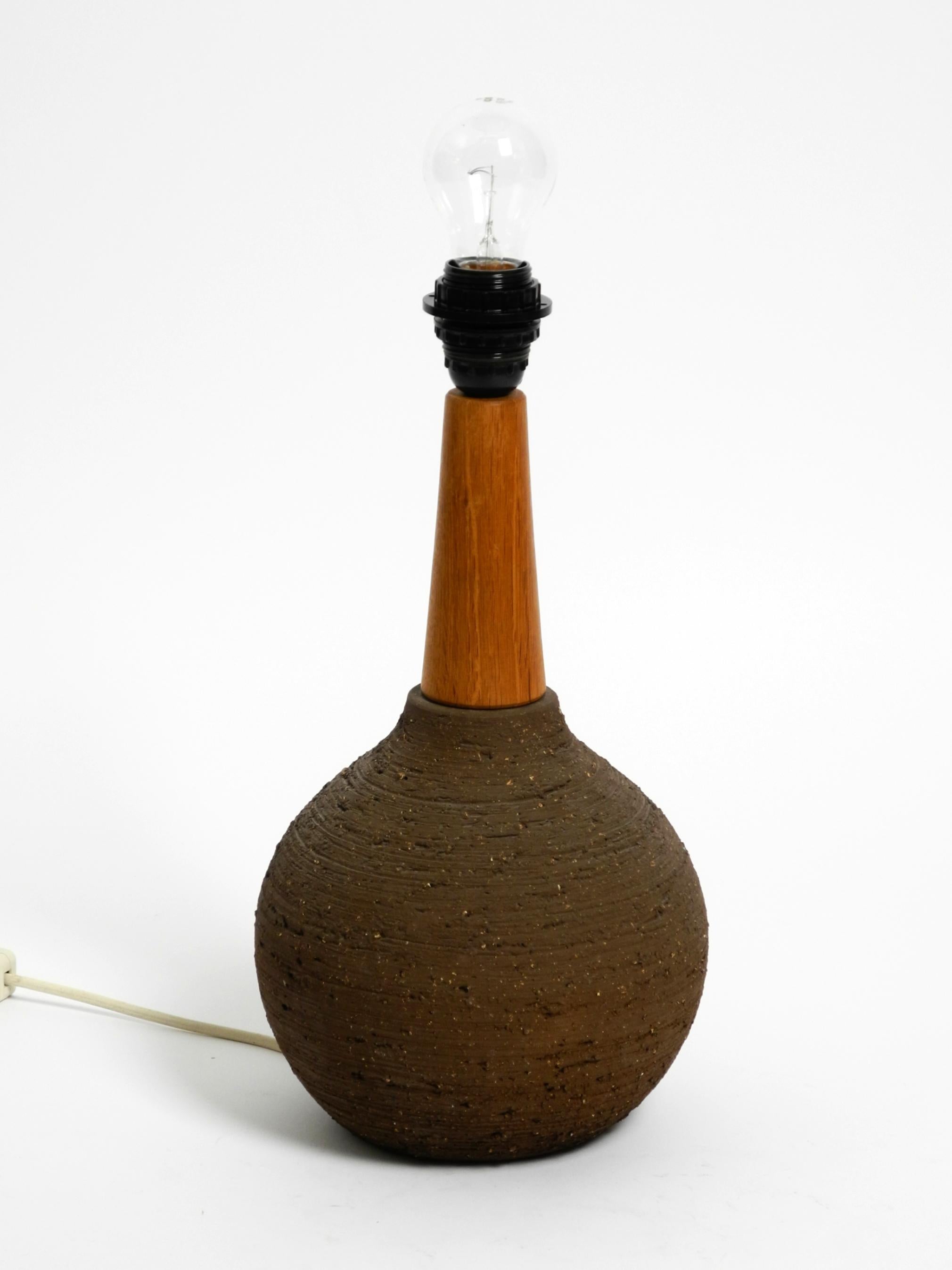1960s ceramic table or floor lamp with original fabric shade from Krösselbach For Sale 1