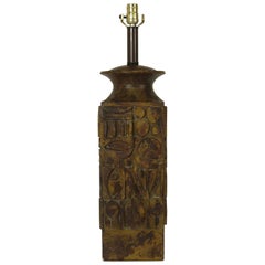 1960s Ceramic Tribal Abstract Table Lamp