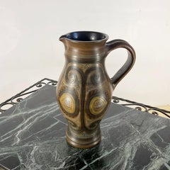 1960s Ceramic Vase Pitcher by Jean de Lespinasse France Nice