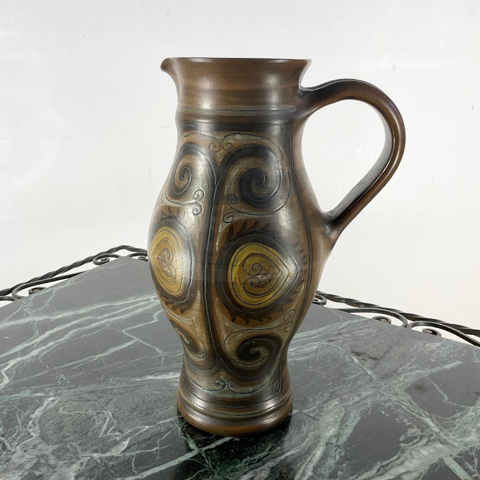1960s Ceramic Vase Pitcher by Jean de Lespinasse France Nice In Good Condition For Sale In London, GB