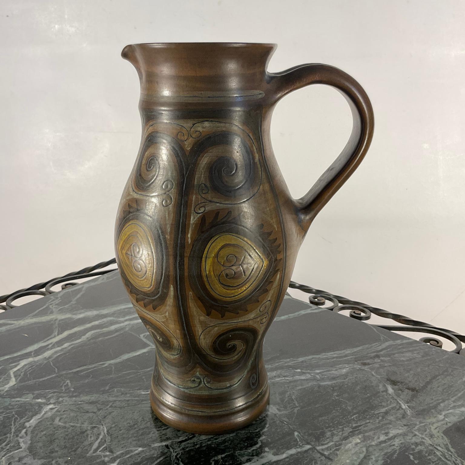20th Century 1960s Ceramic Vase Pitcher by Jean de Lespinasse France Nice For Sale