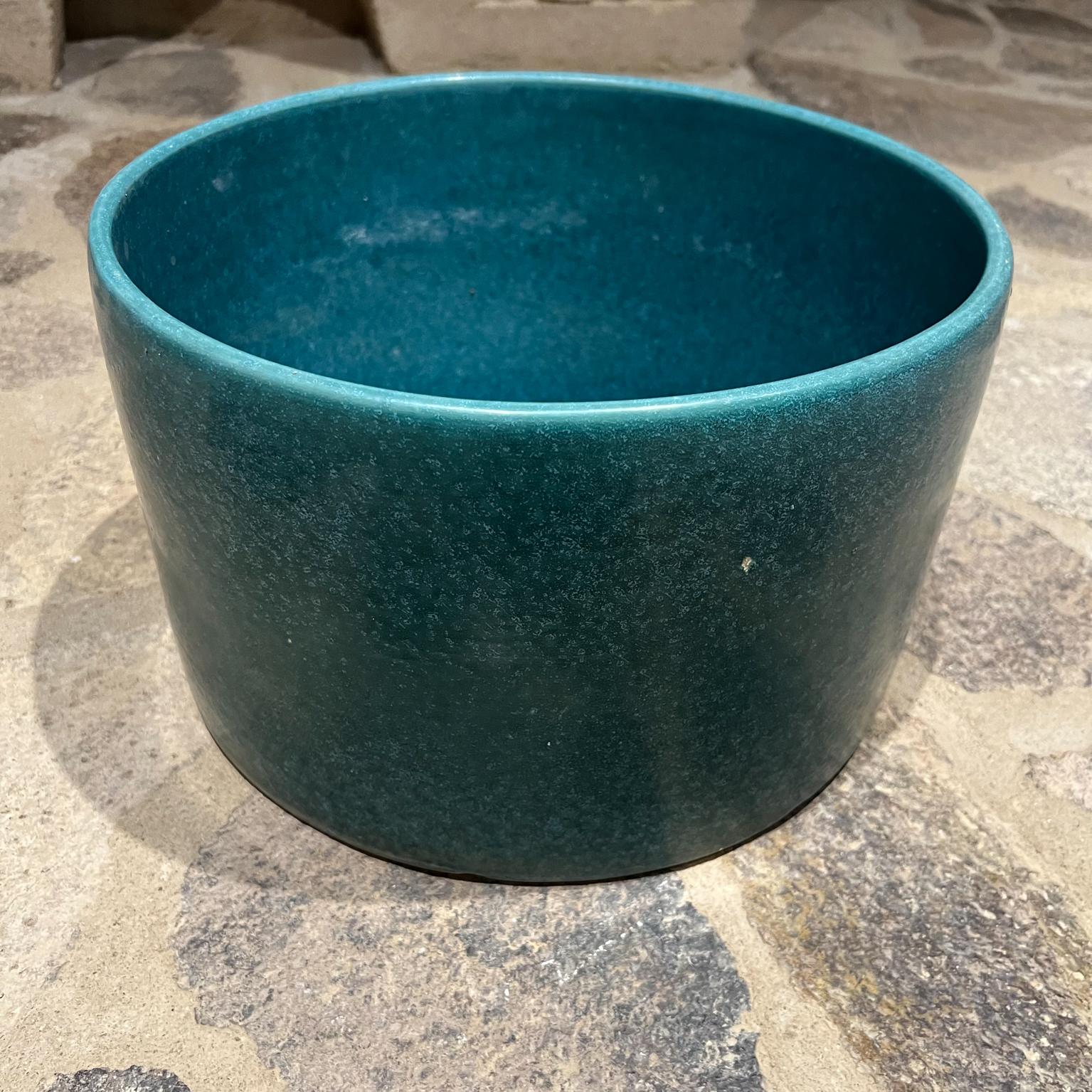 1960s Ceramics Pottery Turquoise Architectural Planter Pot California In Good Condition For Sale In Chula Vista, CA