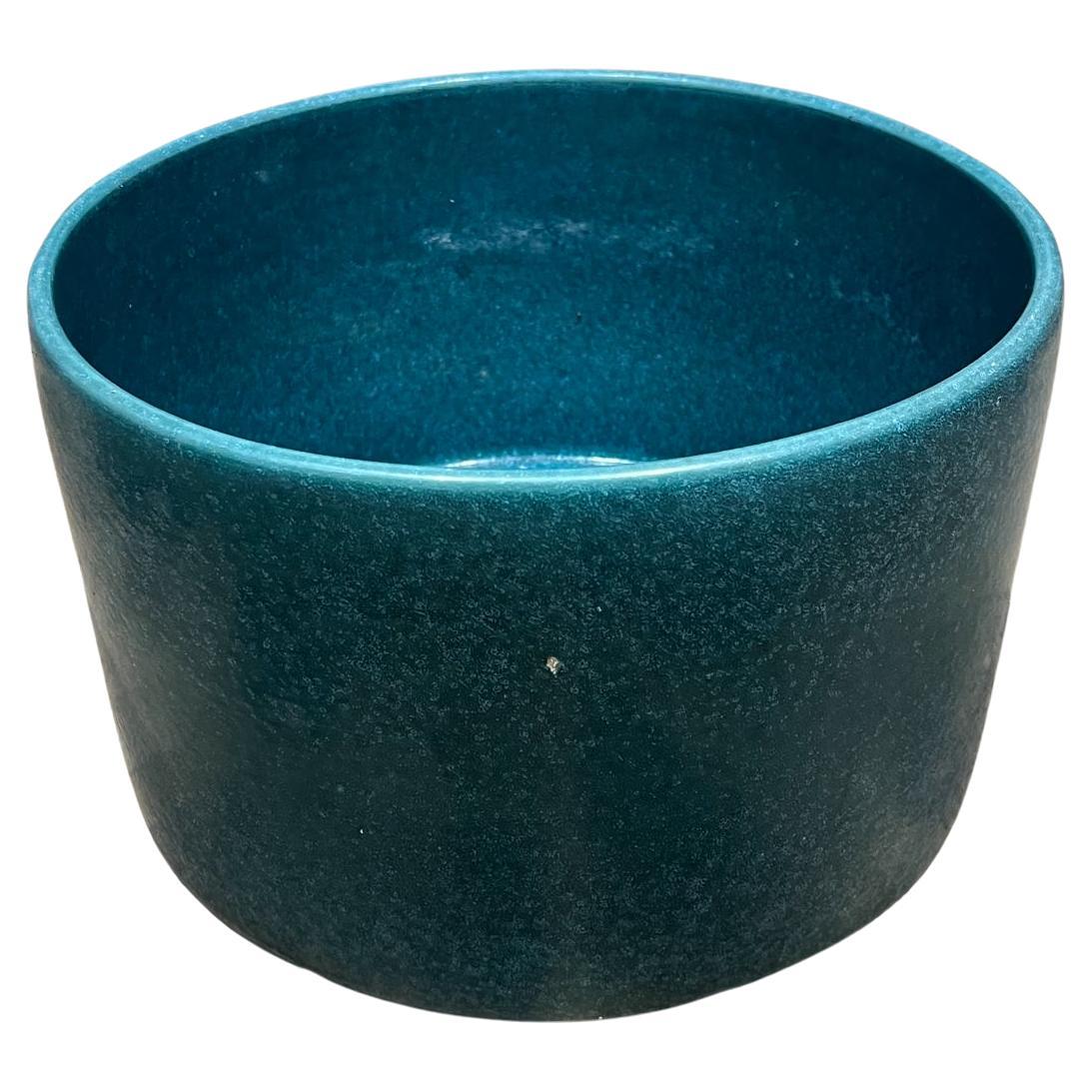 Poterie céramique poterie turquoise jardinière architecturale Pot Californie des années 1960 en vente