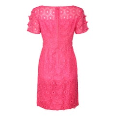 1960s Cerise Pink Crochet Dress by Janet Cotton