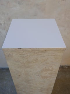 1960s, Cerused Burl Wood Pedestal with Storage