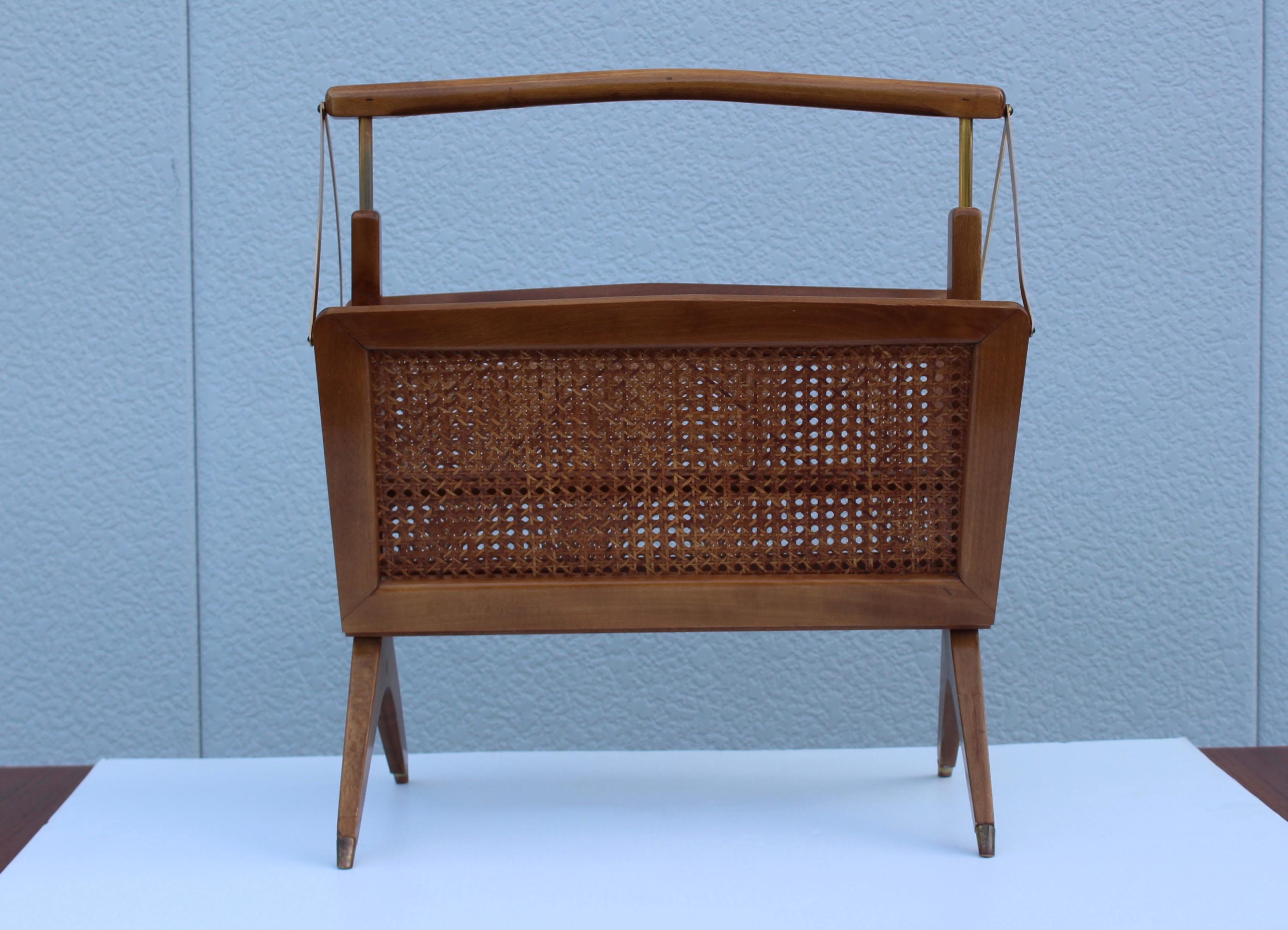 Mid-Century Modern 1960s Cesare Lacca Magazine Holder For Sale