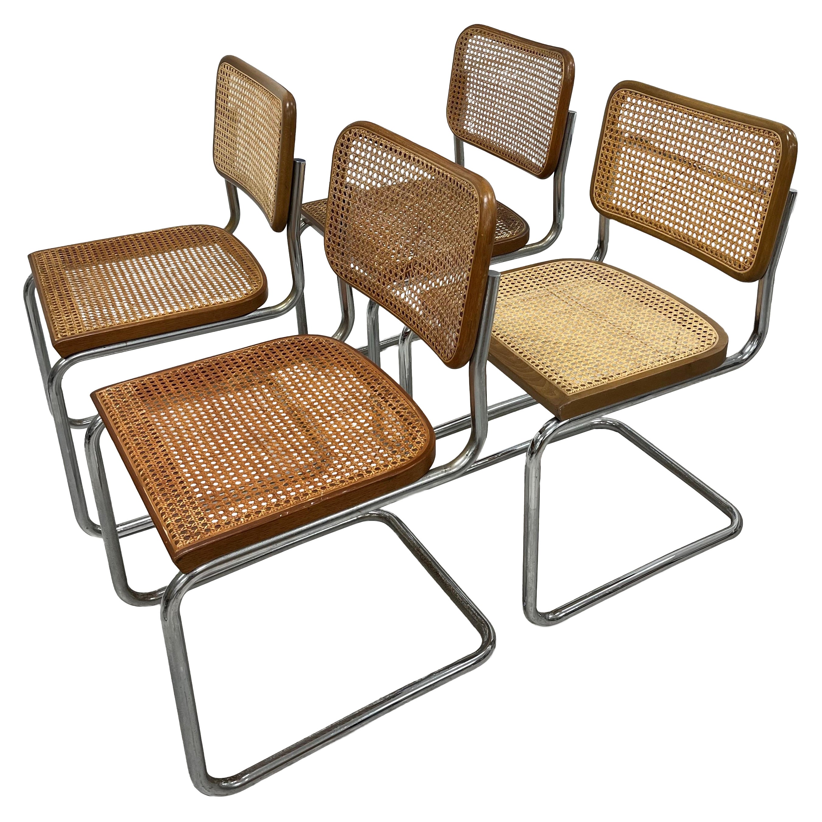 1960s Cesca Cantilever Chairs by Marcel Breuer for Knoll Int., Set of 4 For Sale