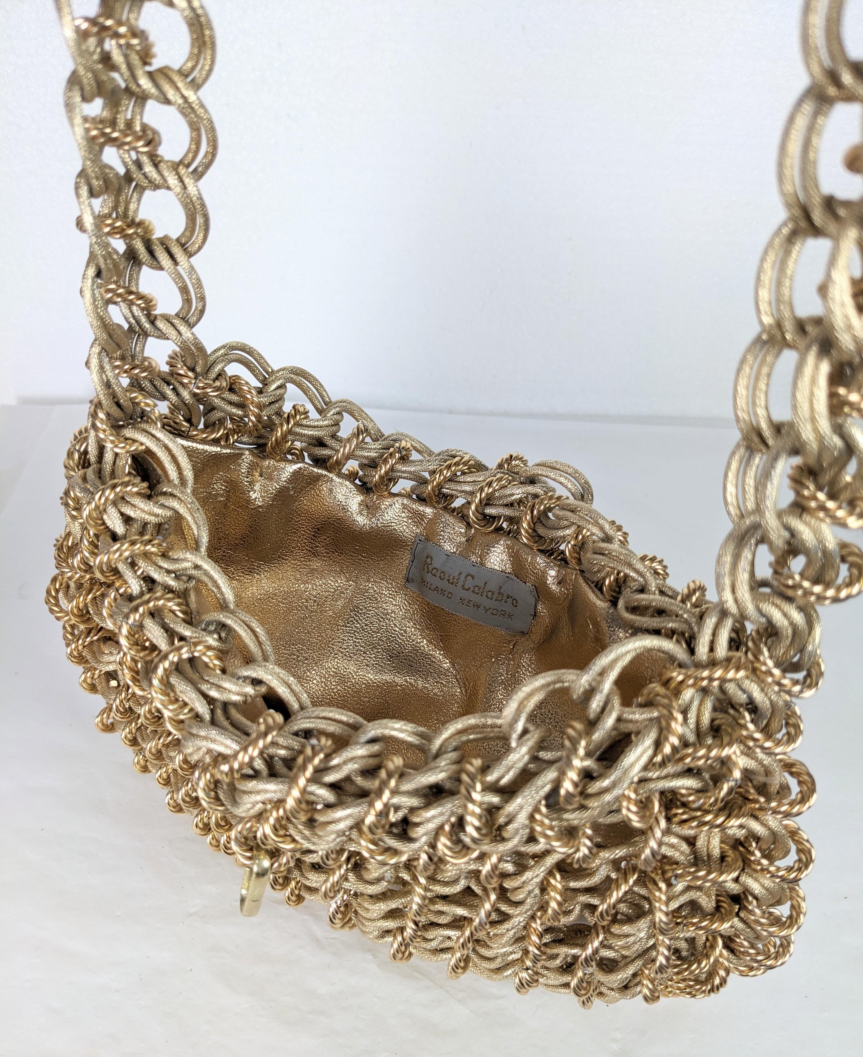 1960's Chain Mesh Shoulder Bag, Raoul Calabro In Good Condition For Sale In New York, NY