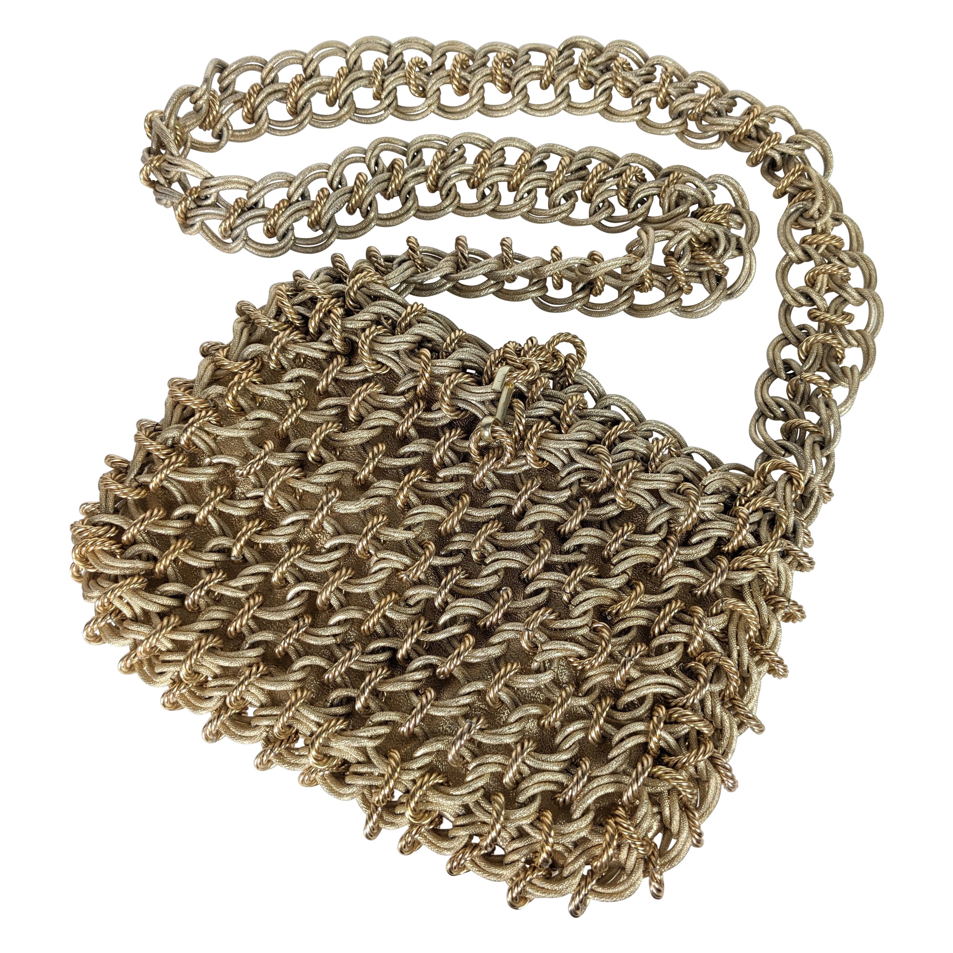 Bolso de hombro de malla con cadena de los años 60, Raoul Calabro