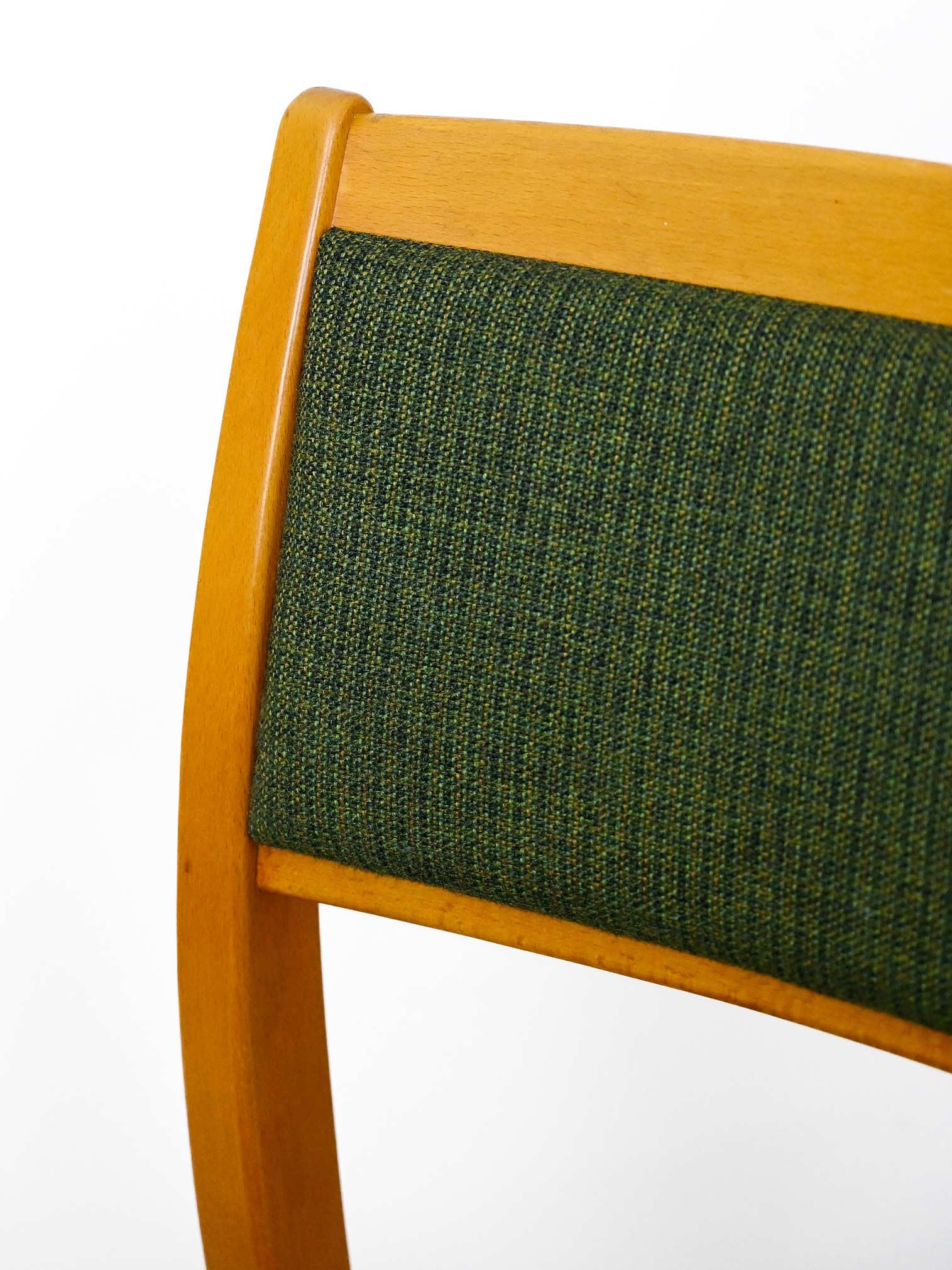 Scandinavian 1960s Chairs with Green Fabric