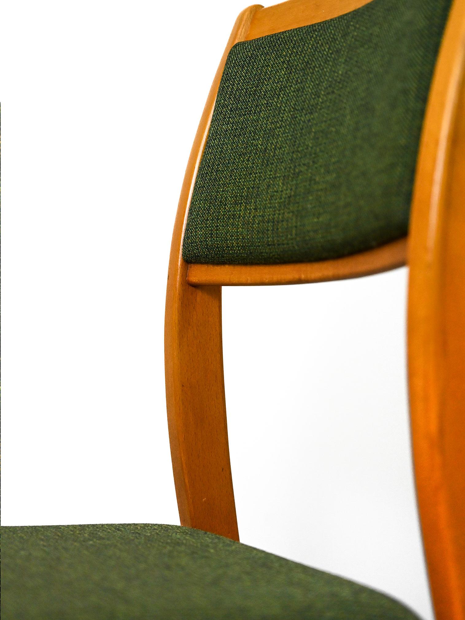 1960s Chairs with Green Fabric 1