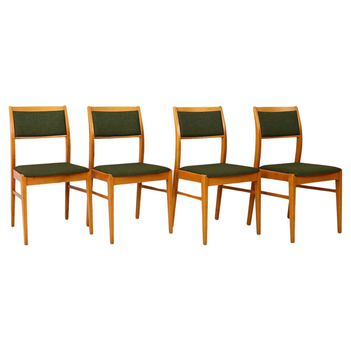 1960s Chairs with Green Fabric