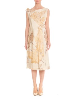 1960S Champagne Haute Couture Silk Taffeta Ikat Printed Cocktail Dress From Joh