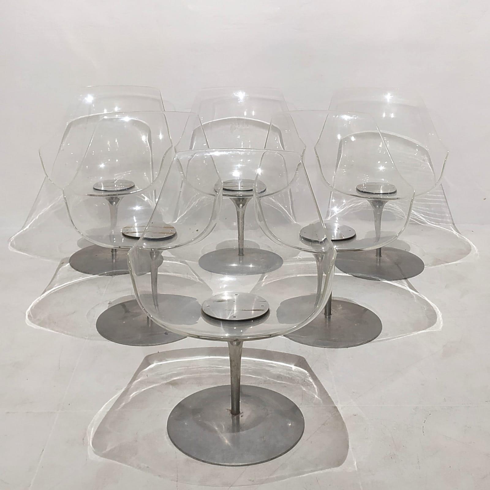 20th Century 1960s Champagner chairs by Estelle & Ervine Laverne for Formes Nouvelles For Sale