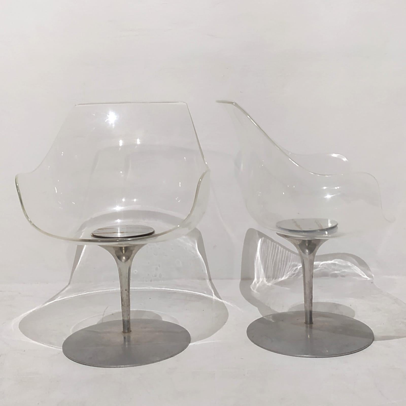 Aluminum 1960s Champagner chairs by Estelle & Ervine Laverne for Formes Nouvelles For Sale