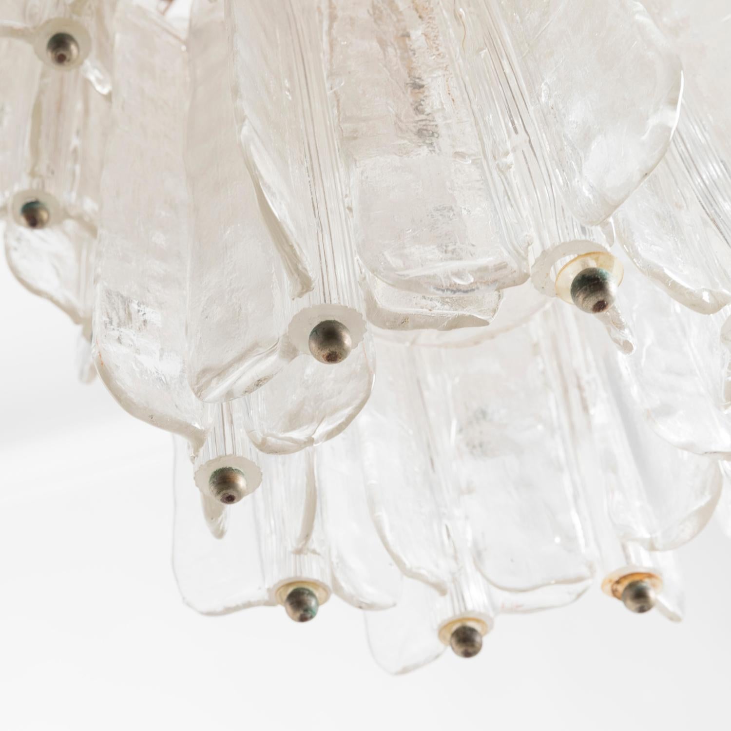 1960s Chandelier by Toni Zuccheri for Venini in Clear Murano Glass 1