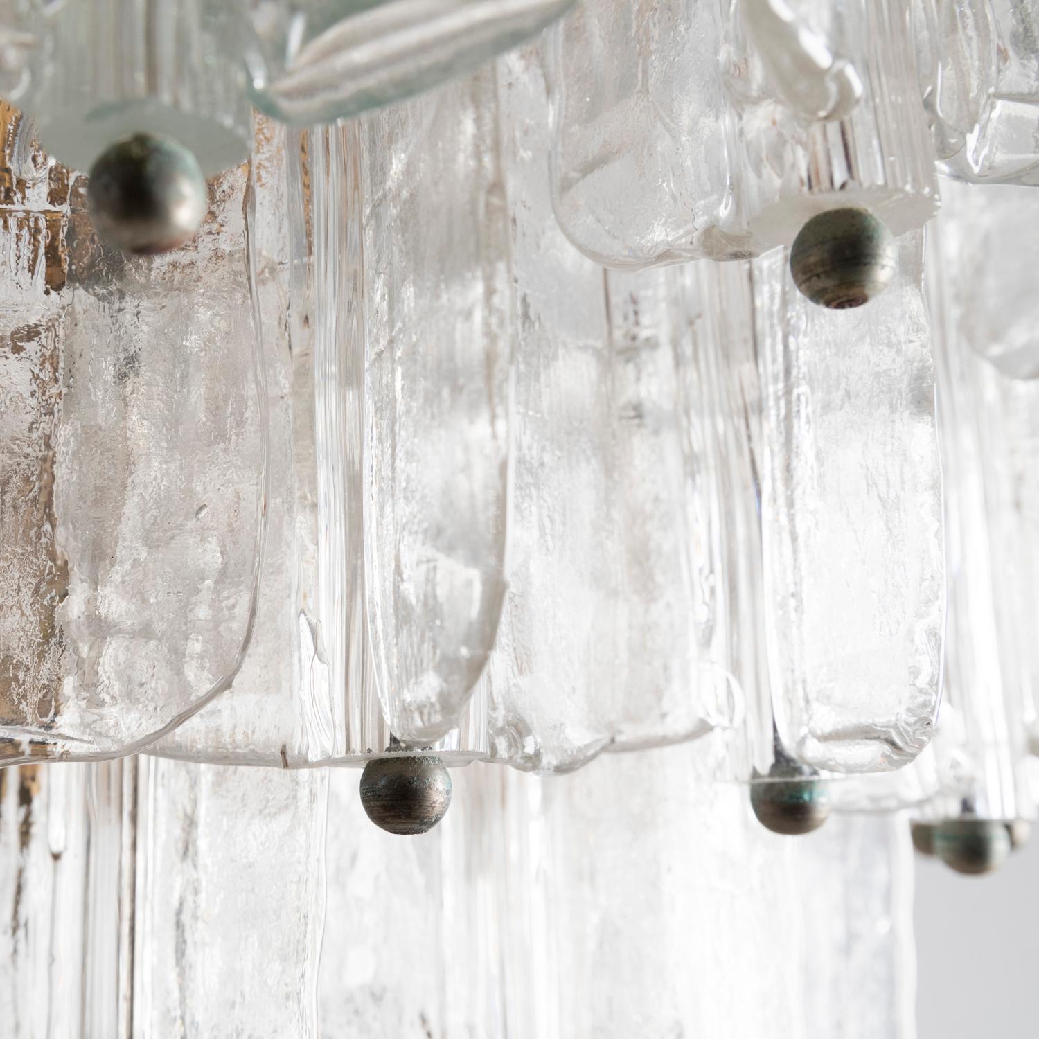 1960s Chandelier by Toni Zuccheri for Venini in Clear Murano Glass 3