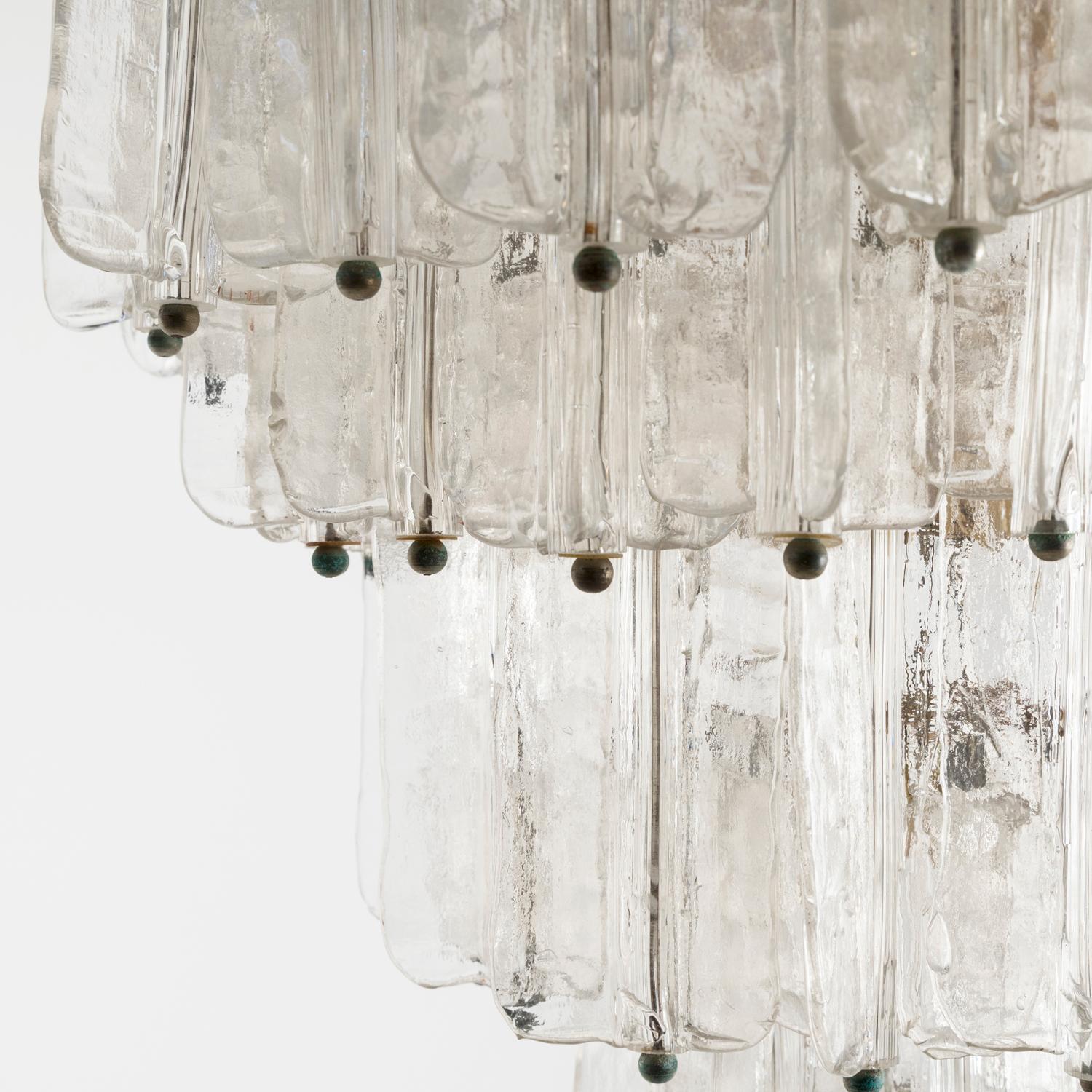 1960s Chandelier by Toni Zuccheri for Venini in Clear Murano Glass 4