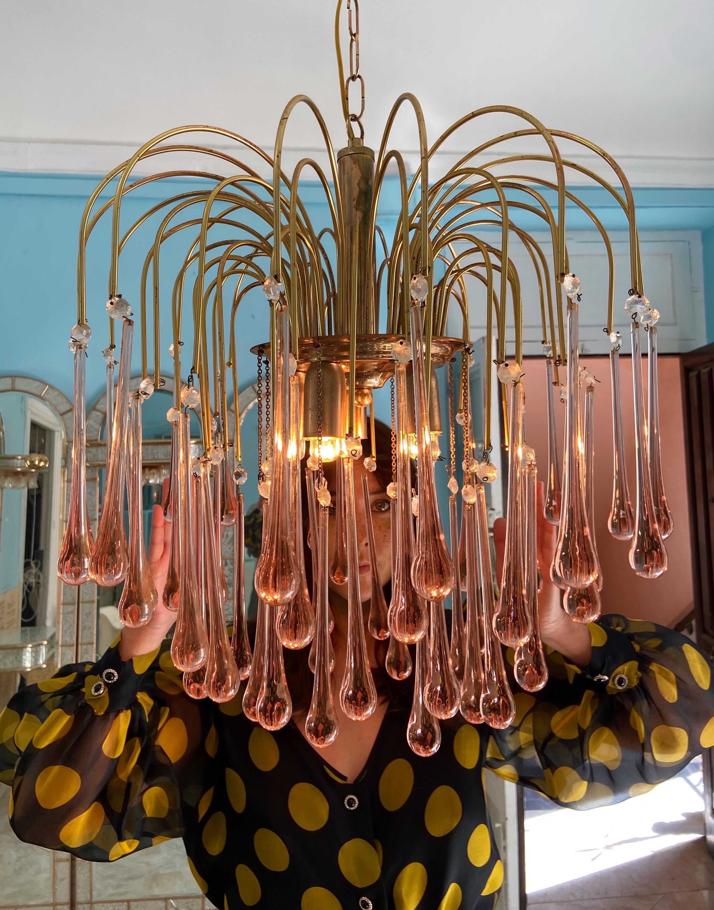 Mid-Century Modern 1960s Chandelier Designed by Paolo Venini 