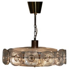 1960s Chandelier 'Veneta' by Kjell Blomberg for Gullaskruf , Sweden