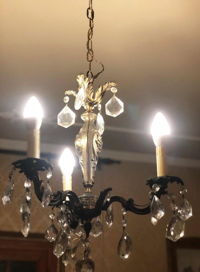 1960s Chandelier with Glass Pendants, Italy In Good Condition For Sale In Buggiano, IT
