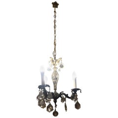 1960s Chandelier with Glass Pendants, Italy