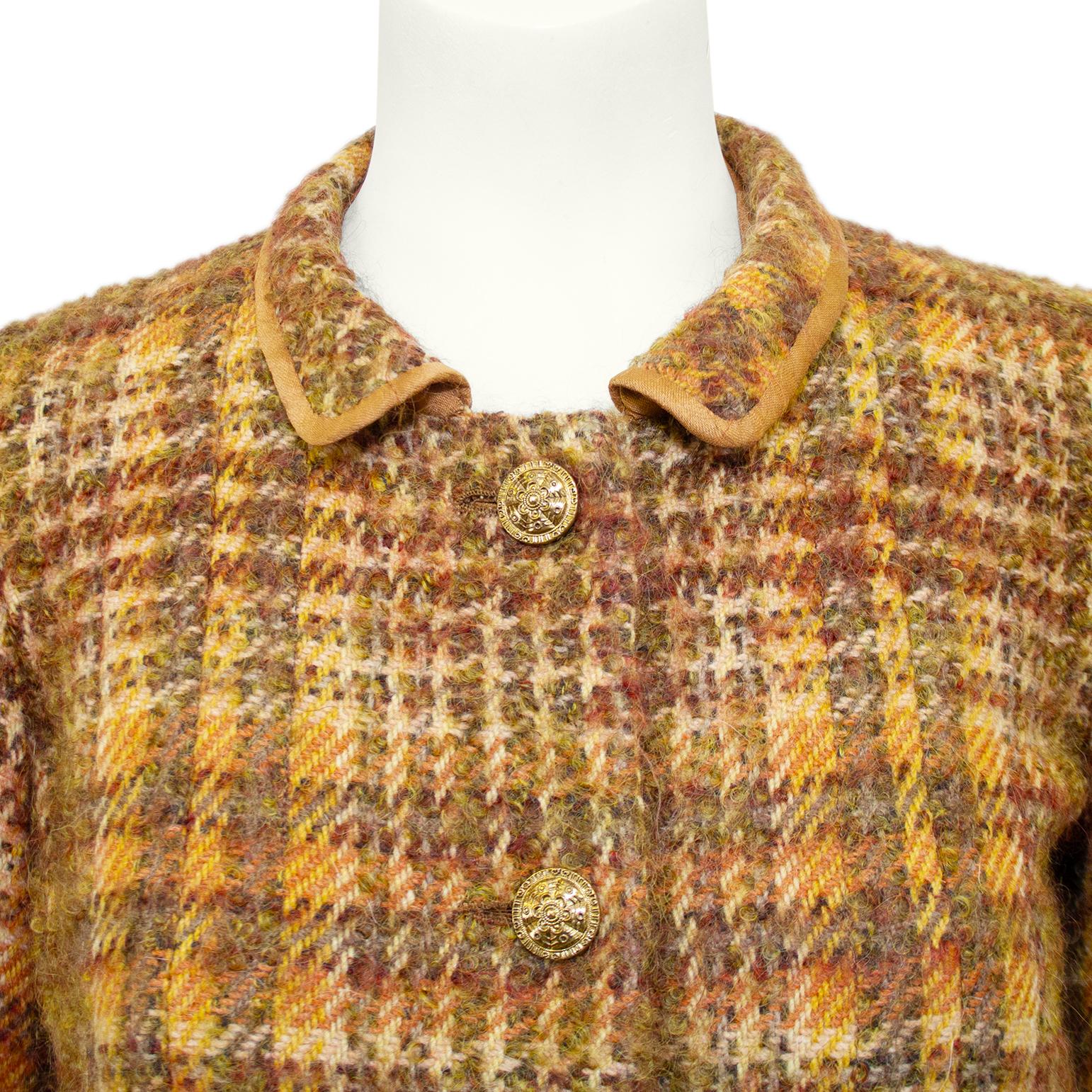 1960s Chanel Haute Couture Copper Tweed Jacket and Dress Ensemble  For Sale 1